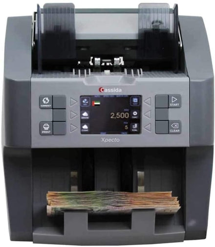 Cassida Xpecto Multi-Currency Counter with 10 Banknote Currency Value & Dual CIS Detector Counting Machine
