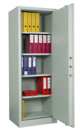 CHUBB SIZE 450 WITH 4 SHELVES FIRE RESISTANT ARCHIVE CABINET, KEY LOCK