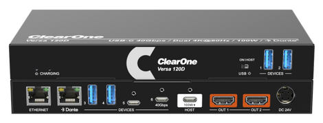 ClearOne Versa 120D Audio and USB-C Docking for Hybrid Meeting Seamless Dante