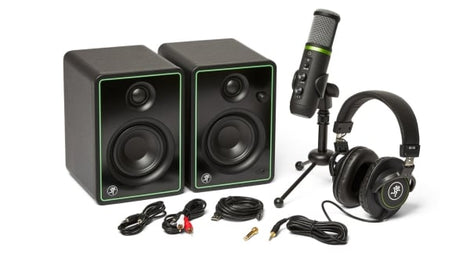 Mackie Creator Bundle 3" Multimedia Monitors USB Microphone and Headphones