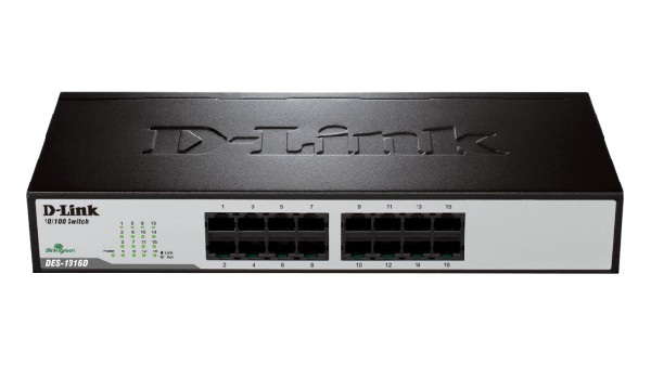 D-Link DES-1016D 16-Port Fast Ethernet Unmanaged Desktop Switch