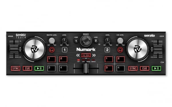Numark DJ2GO2 Touch Pocket DJ Controller with Capacitive Touch Jog Wheels