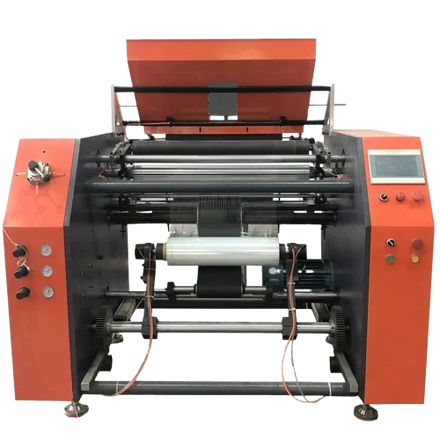 Stretch & Cling Film Rewinder with 500mm Width, 1000m/min Speed & Eco-Friendly Tear Line Cutting