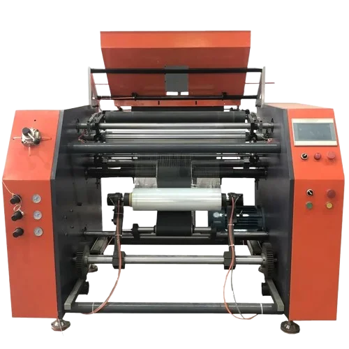 Stretch & Cling Film Rewinder with 500mm Width, 1000m/min Speed & Eco-Friendly Tear Line Cutting