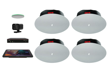 Biamp Devio UCX 3000 XL MRB-UCX3000T-VIDI280-2DCMX-4CIC6 video conferencing bundle with ceiling microphones