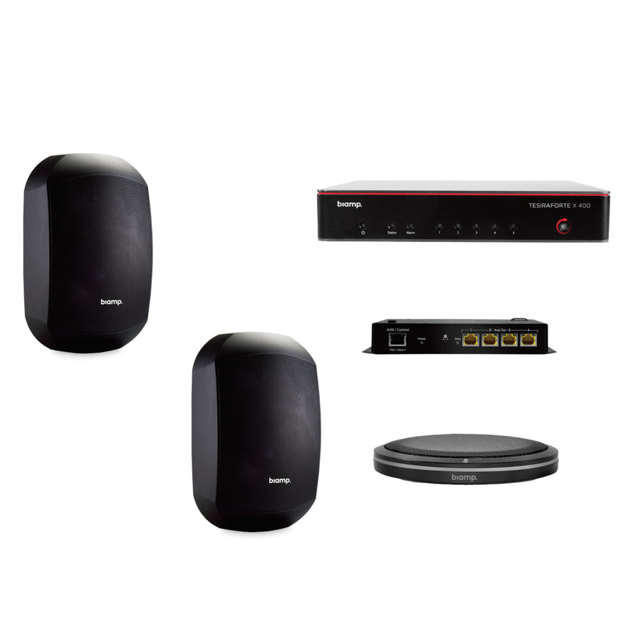 Biamp MRB-M-X400-T-MASK6C medium room video conferencing bundle