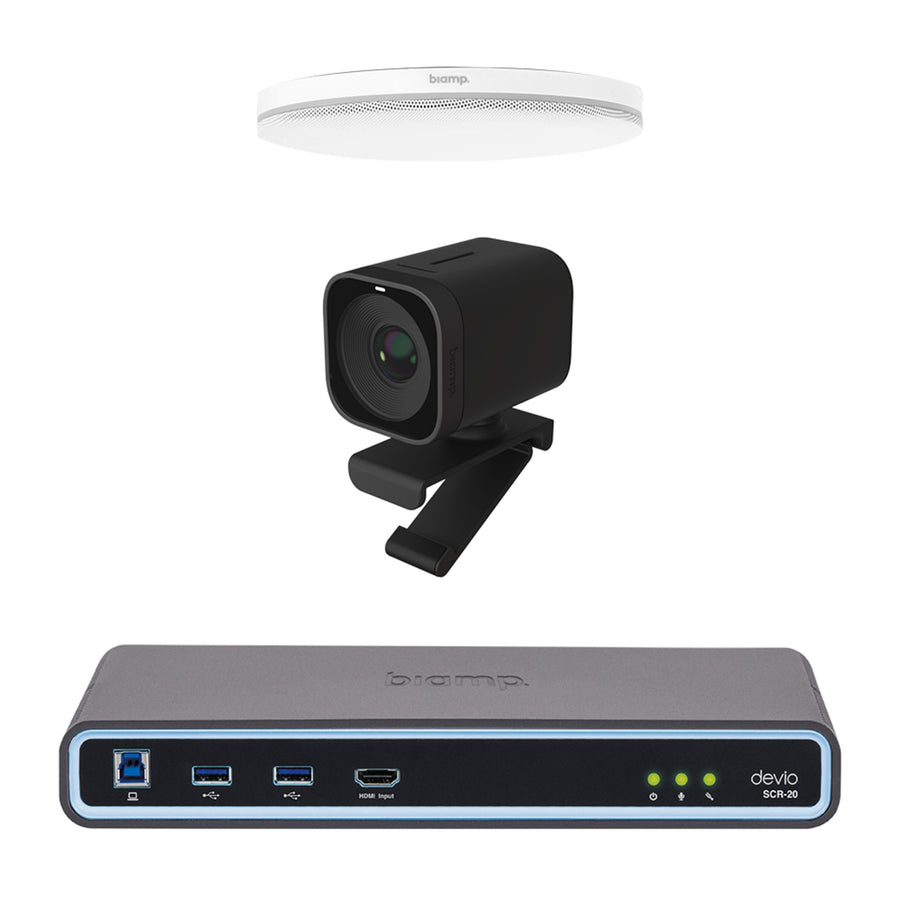 Biamp MRB-S-SCR20-CX huddle room conferencing bundle certified for Microsoft Teams Rooms