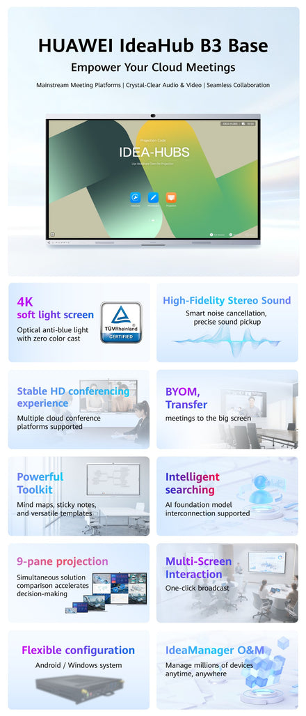 Huawei IdeaHub B3 Base interactive flat panel for meeting rooms