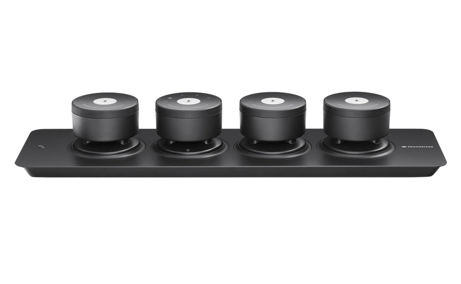 Sennheiser TeamConnect Wireless Tray Set 506693 video conferencing system with portable satellites and charging tray