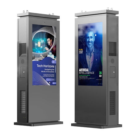 Specktron outdoor double-sided digital kiosk with two 55-inch screens