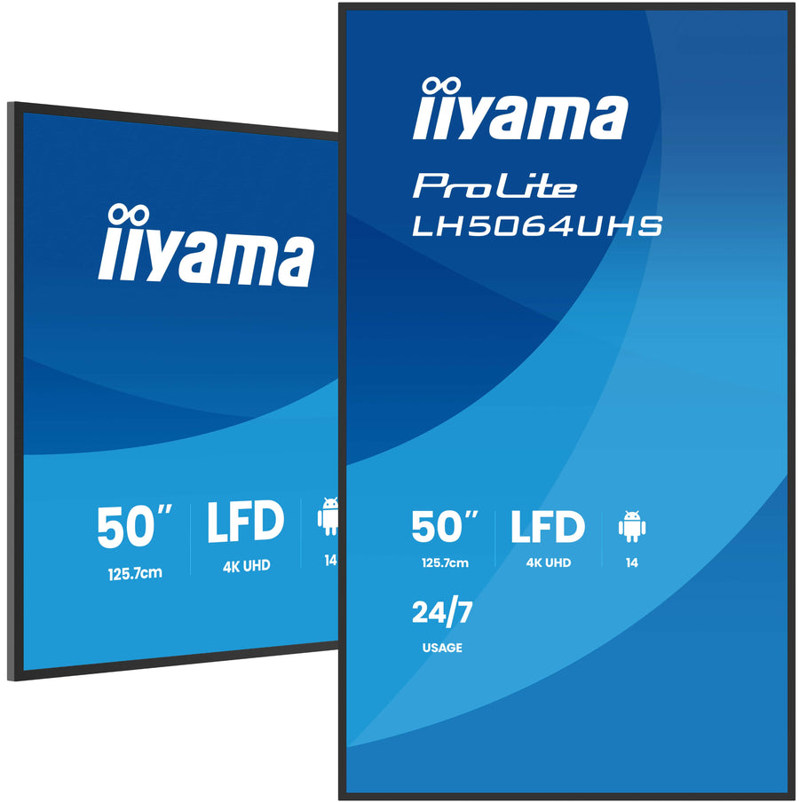 IIYAMA 50" 4K UHD Most powerful professional digital signage display with advanced control and connectivity options – ProLite LH5064UHS-B1AG