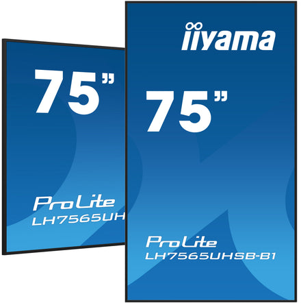 IIYAMA 75" Vivid-Bright Display with 4K resolution and 800cd/m² panels for illuminating communication – ProLite LH7565UHSB-B1