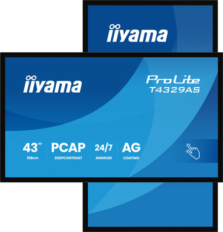 IIYAMA 43" All-in-One PCAP Interactive Display for Smart Collaboration Spaces – ProLite T4329AS-B1AG