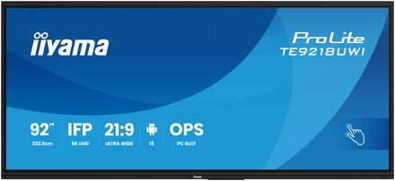 Iiyama 92” Ultra-wide Interactive 5K UHD display with 21:9 panoramic view
