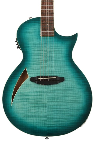 ESP LTL6FMAQMB LTD TL-6 Thinline Acoustic Aqua Marine Burst Finish Guitar