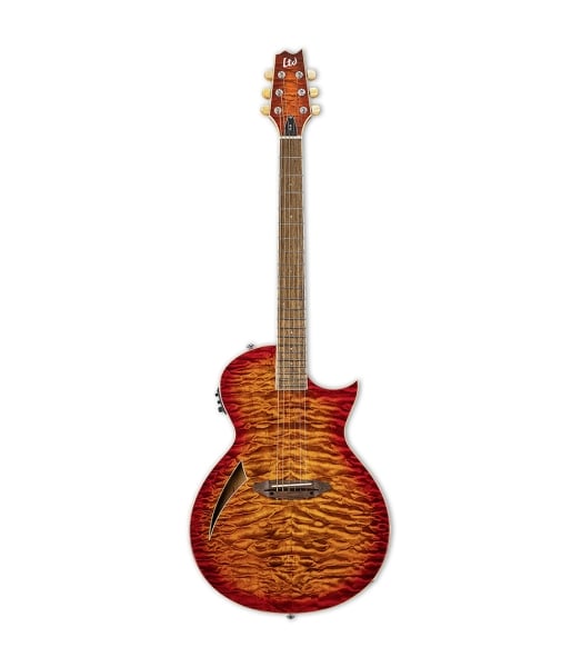 ESP LTL6QMTEB LTD TL-6 Thinline Tiger Eye Burst Finish Acoustic Guitar
