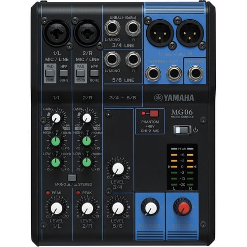 Yamaha MG06 6-Input Compact Stereo Mixer