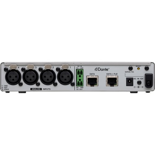Tascam MM-4D/IN-X 4-Channel Mic/Line Input Dante Converter with Built-In DSP Mixer