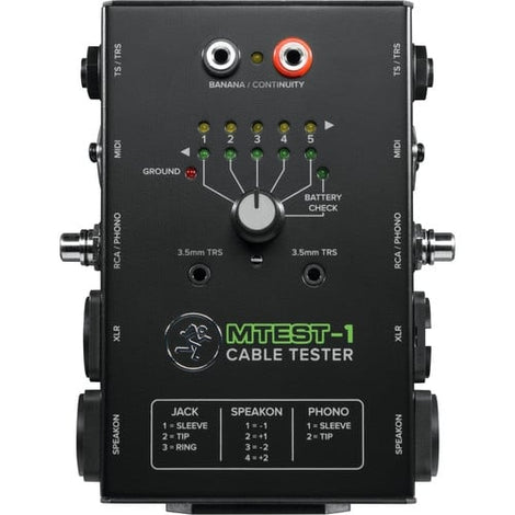 Mackie Mtest-1 7-Connector Types Cable Tester