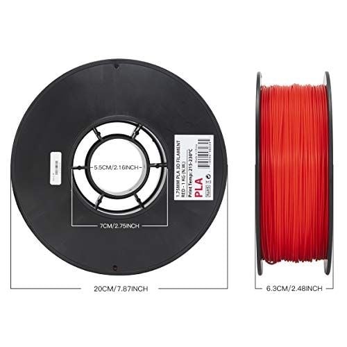 Inland 1.75mm Black PLA 3D Printer Filament Red