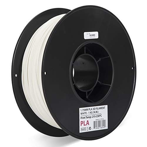 Inland 1.75mm Black PLA 3D Printer Filament White