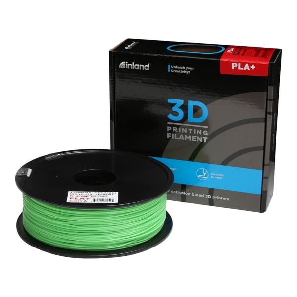 Inland 1.75mm Black PLA 3D Printer Filament Peak Green