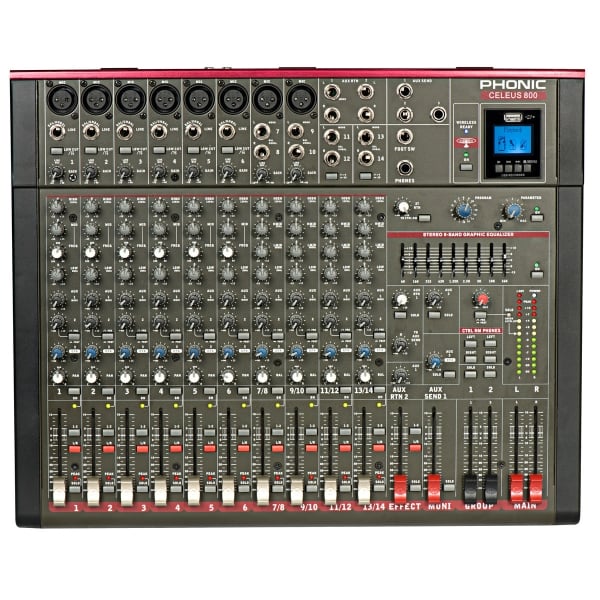 Phonic CELEUS800 Analog USB With Recorder & Bluetooth Mixer