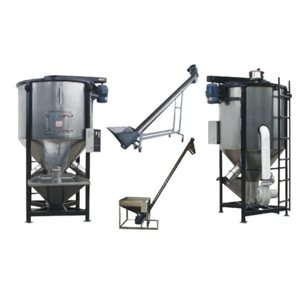 Heated Vertical Mixer with 2000KG Capacity, Dual-Layer Barrel & 15KW Heating System