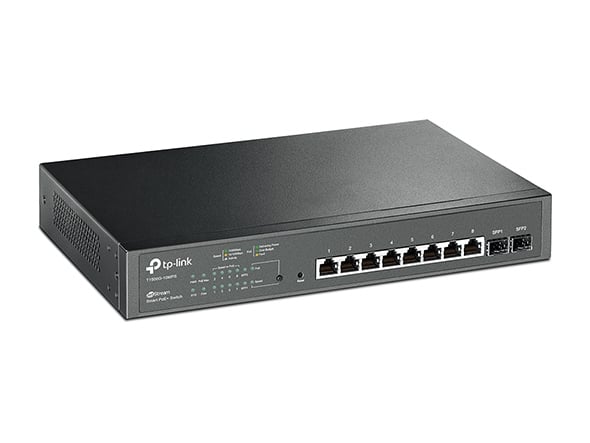 TP-Link T1500G-10MPS JetStream 8-Port Gigabit Smart PoE+ Switch with 2 SFP Slots