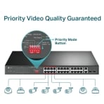 TP-Link 24-Port 10-100Mbps + 2 Port Gigabit Unmanaged POE+ Switch