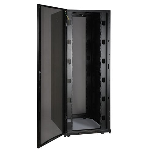 Tripp Lite SmartRack 45U Wide Standard-Depth Rack Enclosure Cabinet with Doors, Side Panels and Shock Pallet