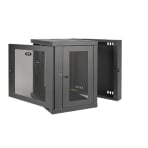 Tripp Lite SmartRack 10U Low-Profile Switch-Depth Wall-Mount Rack Enclosure Cabinet Hinged Back