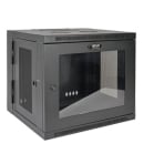 Tripp Lite SmartRack 10U Low-Profile Switch-Depth Wall-Mount Rack Enclosure Cabinet Hinged Back