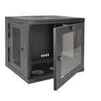 Tripp Lite SmartRack 10U Low-Profile Switch-Depth Wall-Mount Rack Enclosure Cabinet Hinged Back