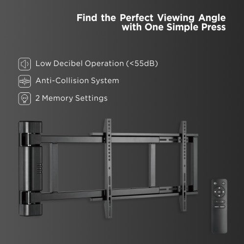 VSYS VCM-M06 motorised swing TV wall mount with remote control