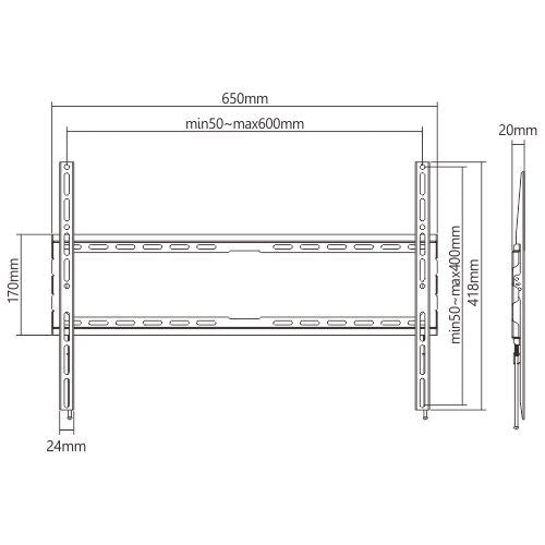 VSYS VS01E-46F low-profile fixed TV wall mount front view