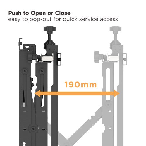 VSYS VSVW13-610T push-pull video wall mount front view