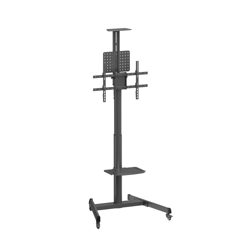 VSYS VTLS17H-46TW crank height-adjustable TV cart, front view