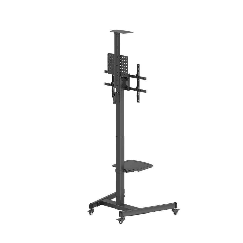 VSYS VTLS17H-46TW crank height-adjustable TV cart, front view