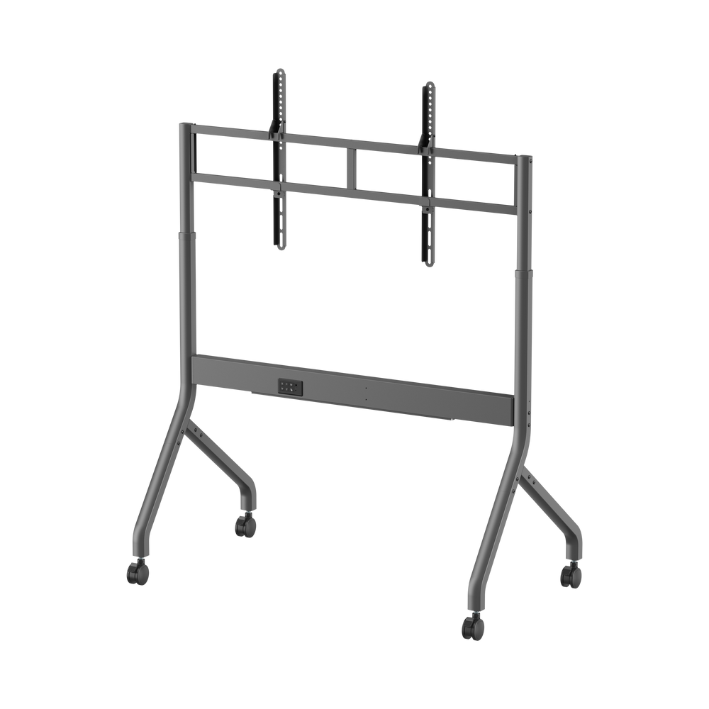 VSYS VTLX16M-612FW motorised height-adjustable TV cart, rear angled view