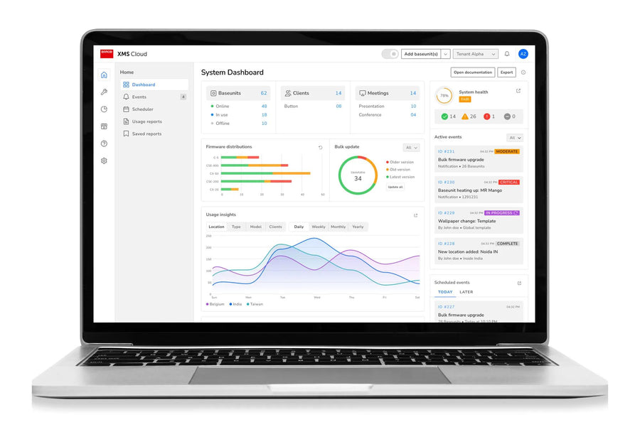 Barco XMS Cloud Management Platform for remote ClickShare device management